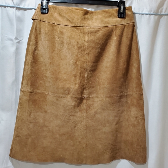 Mixit Genuine Leather Suede boho Midi Skirt 10 - Picture 6 of 10